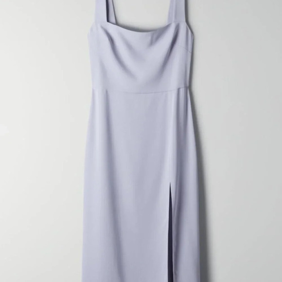 Aritzia Dresses & Skirts - Aritzia Babaton '90s Slit Square Neck Drape Midi Dress Periwinkle Blue Size 2